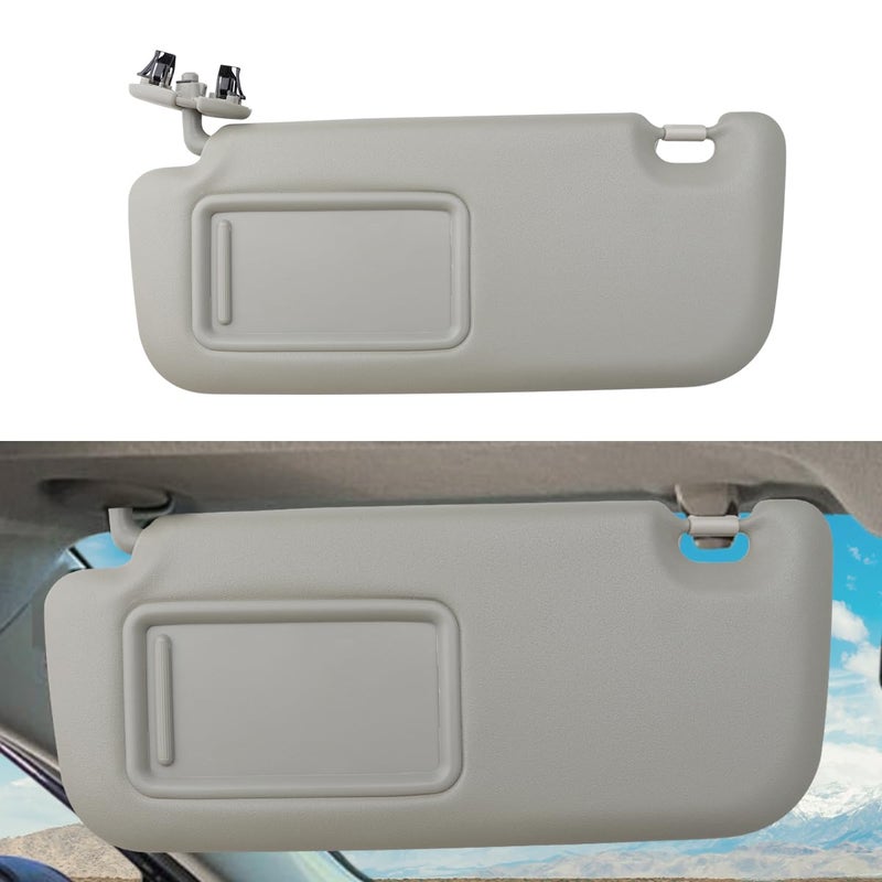 INTGET Driver Side Sun Visor for Toyota Corolla 2007 2008 2009 2010 2011 2012 2013 Accessories Leather Car Sun Protection Visors Replacement with Mirror(Beige-Driver Side) - Image 1